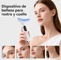 Dispositivo de belleza facial LED 7 en 1 · Lifting, calor y microcorriente