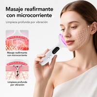 Dispositivo de belleza facial LED 7 en 1 · Lifting, calor y microcorriente