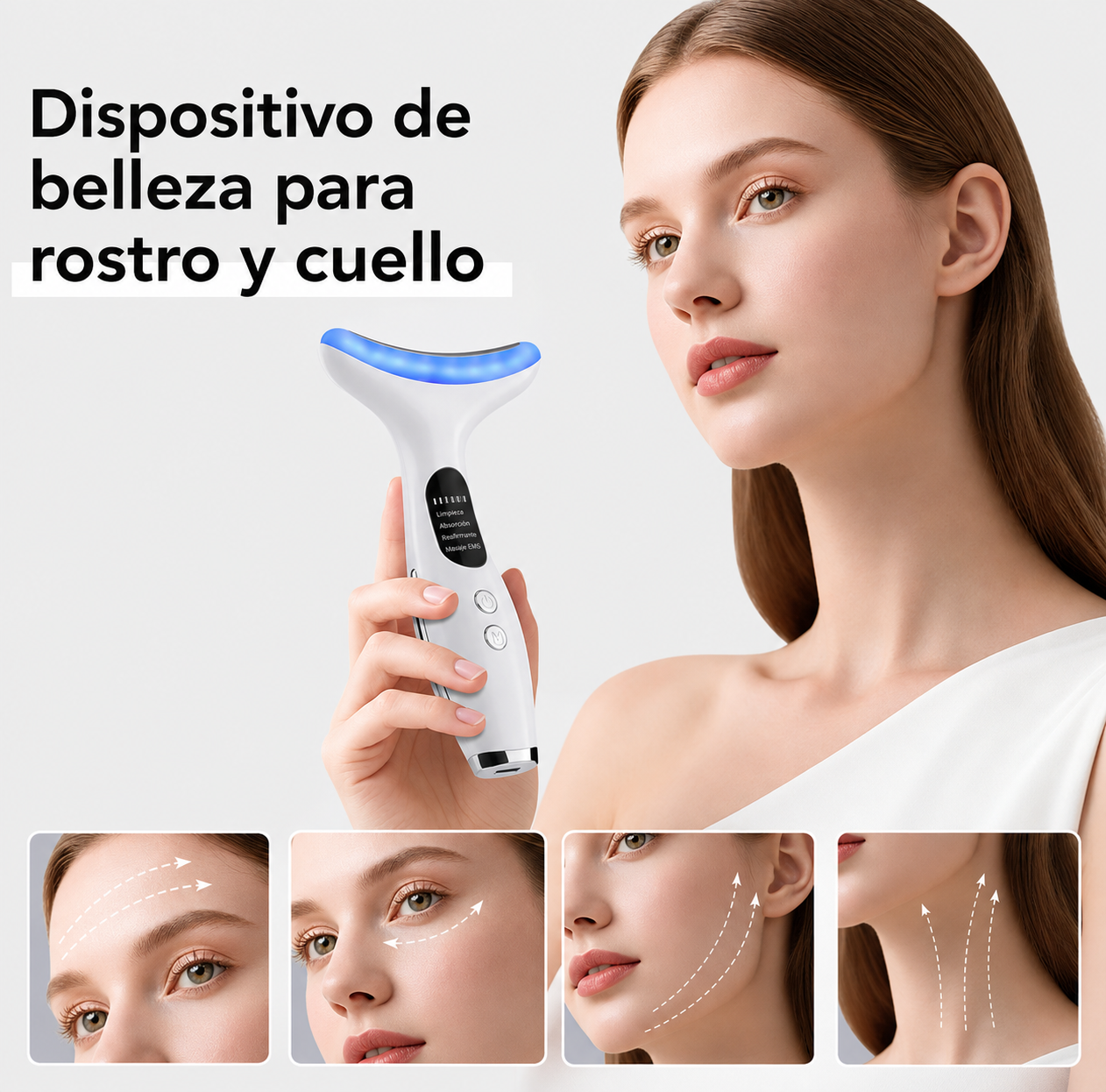 Dispositivo de belleza facial y de cuello Luméa con luz LED